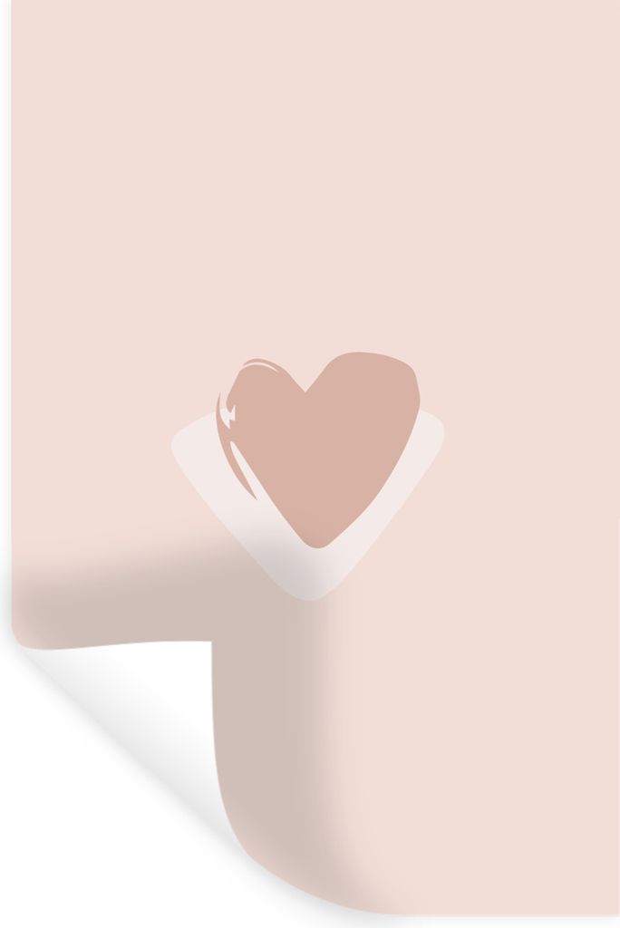 MuchoWow Wandtattoo Wandsticker Wandaufkleber Sommer - Herz - Rosa 60x90 cm Selbstklebend und Repositionierbar - Sticker - Dekorfolie