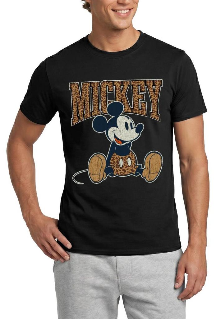 Mickey & Minnie Mickey Mouse Leo Look Männer T-Shirt, 3XL, Schwarz