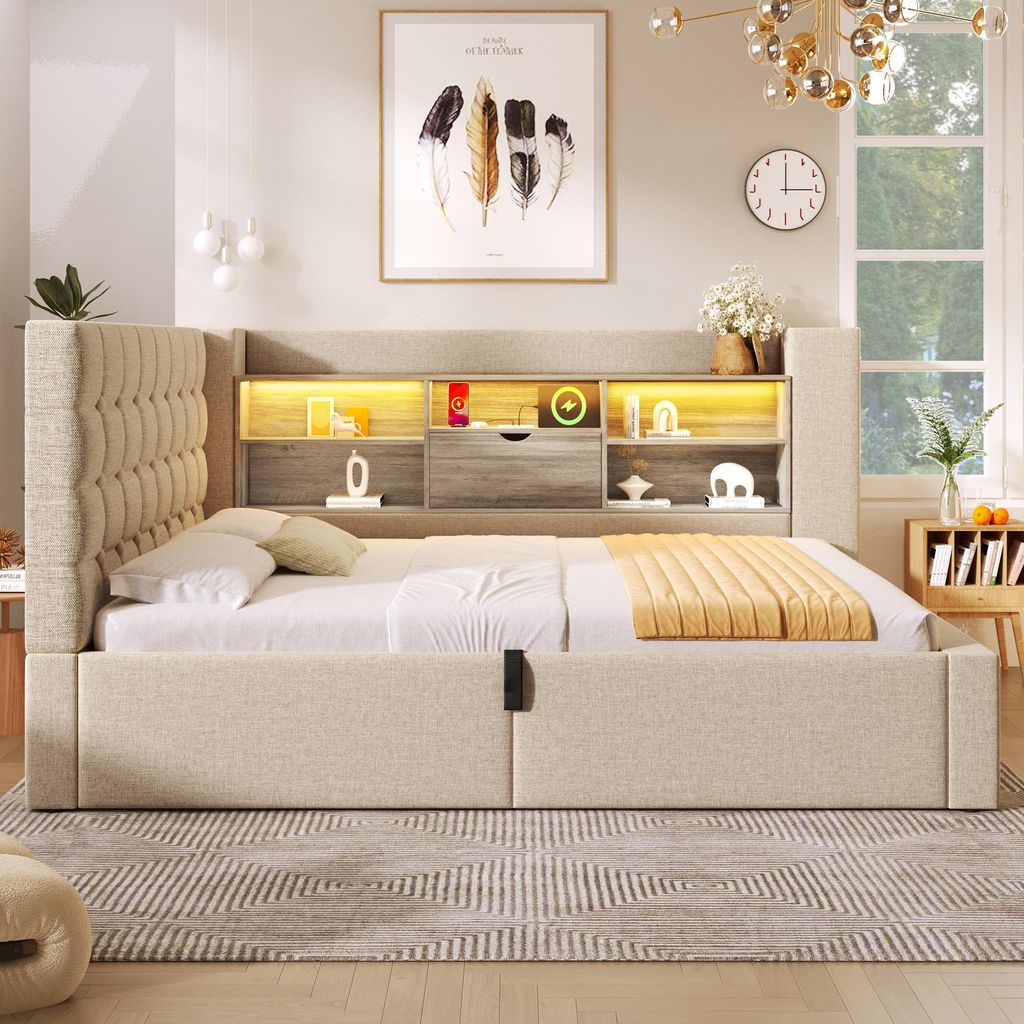 okwish L-förmiges Schlafsofa 90x200 Einzelbett mit Produktbild 