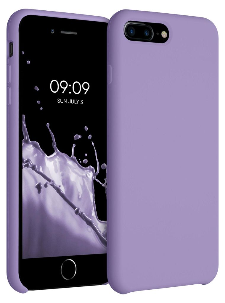 kwmobile Handyhülle für Apple iPhone 7 Plus / iPhone 8 Plus Hülle - Case Silikon - Kabelloses Laden - Schutzhülle Cover in Veilchen Lila
