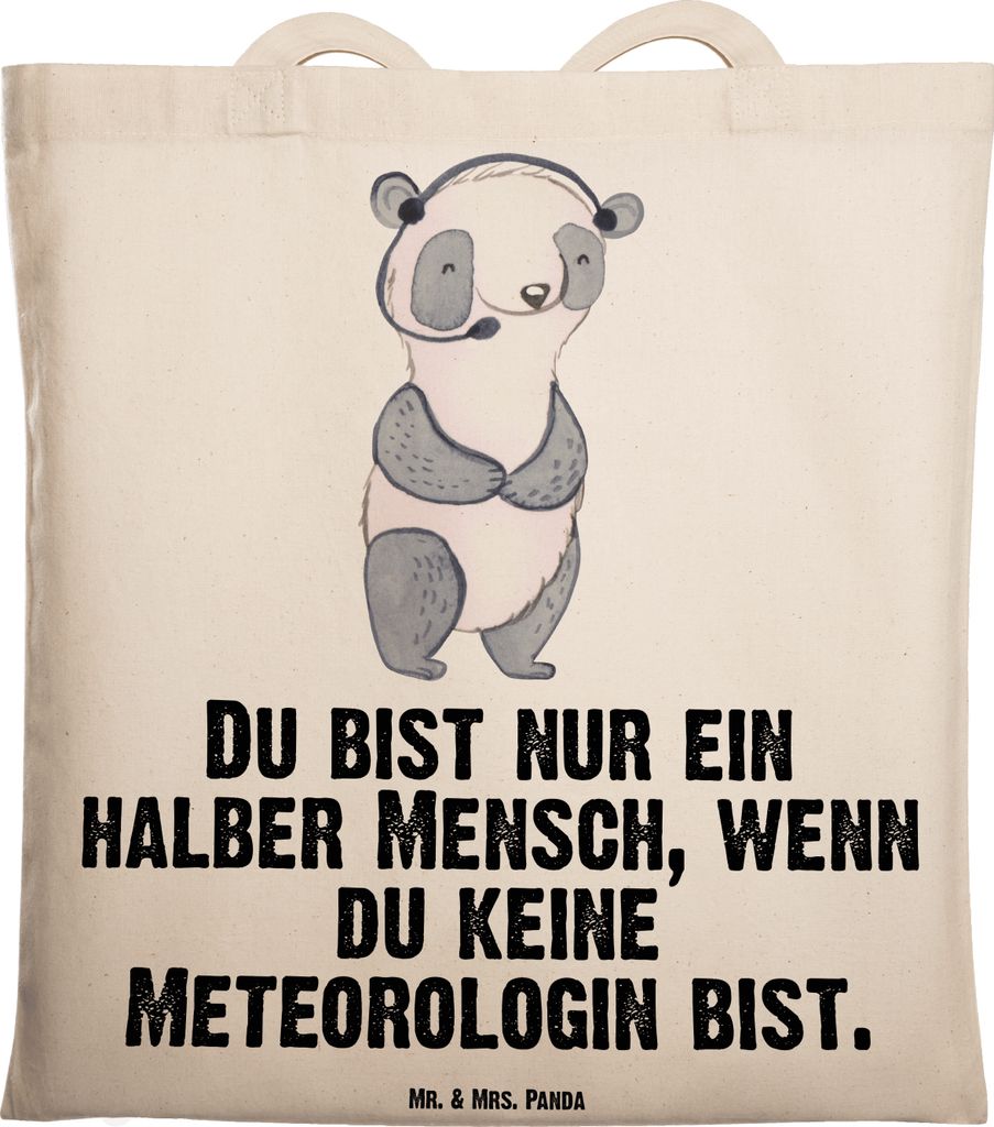 Mr. & Mrs. Panda Jutebeutel Meteorologin Herz - Transparent Produktbild 