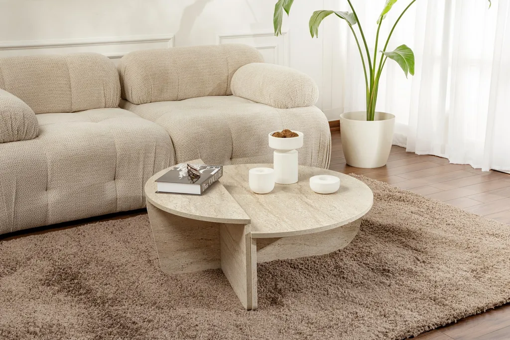 Table Basse Travertin 90x30x60 cm Orion : Design Minimaliste Chic - 3