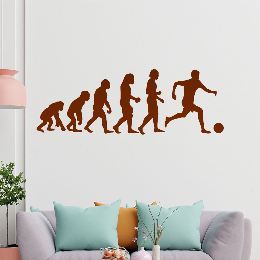 hauptsachebeklebt KIWISTAR Evolution Fußballspieler Charles Darwin Wandtattoo in 6 Größen - Wandaufkleber Wall Sticker - Dekoration, Küche, Woh...