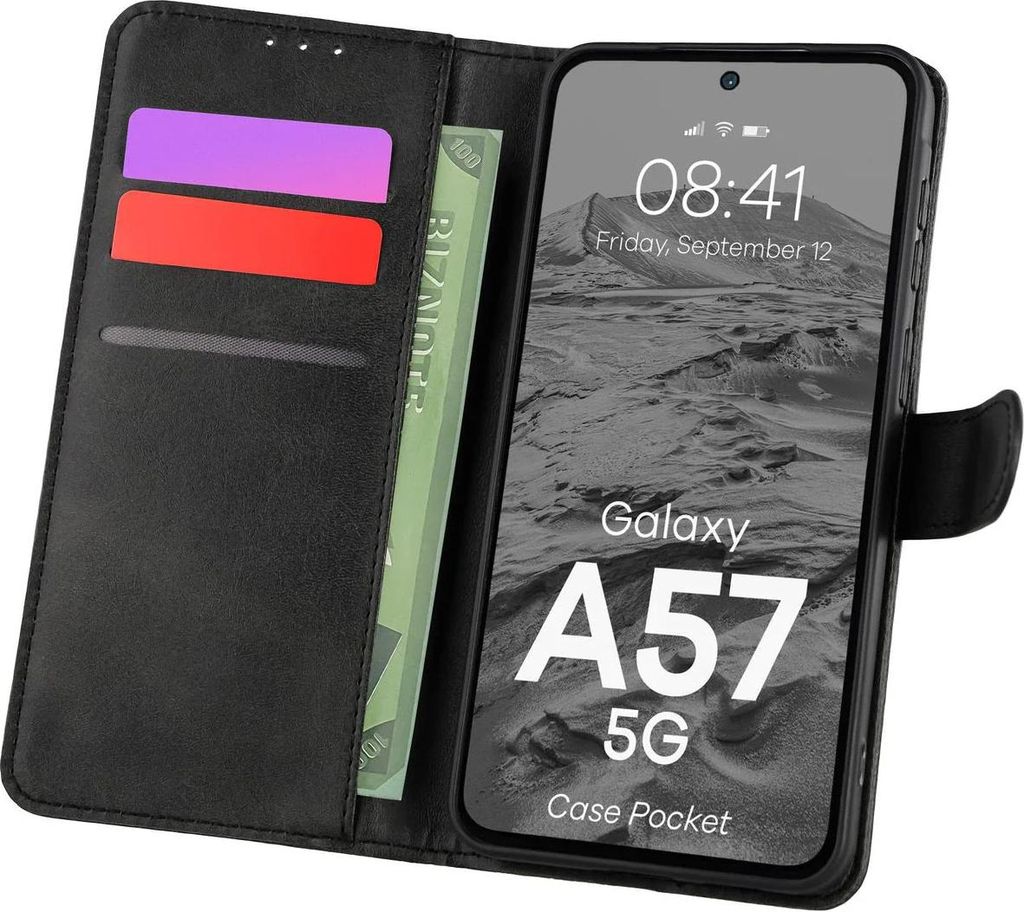 Handyhülle mit Klappe für Galaxy A57 5G, Bizon Case Pocket, Produktbild 