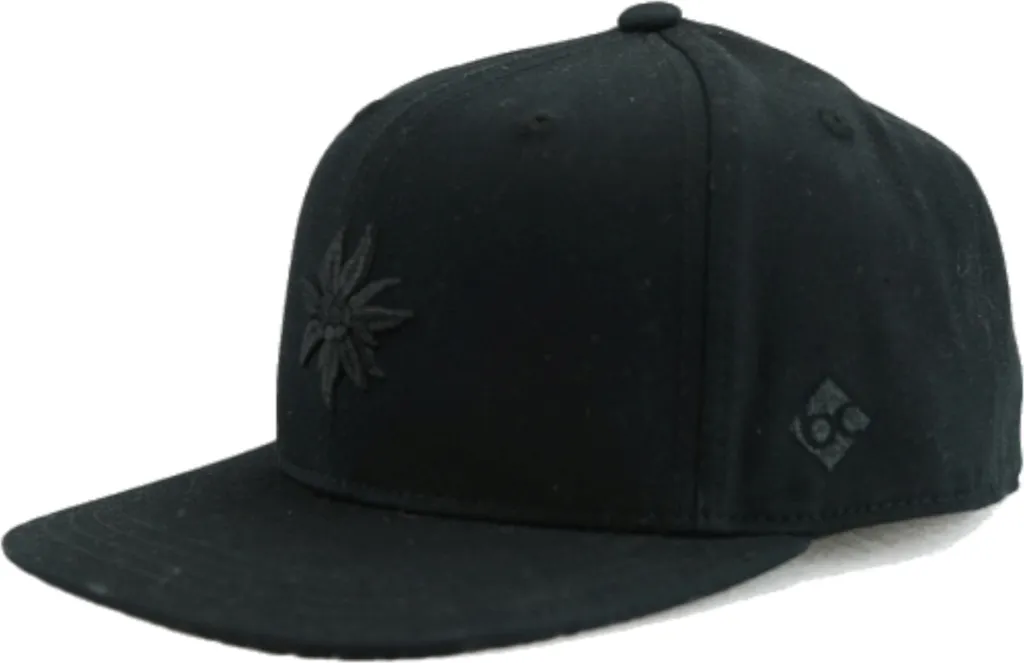 Casquette Snapback Noire avec Fleur Edelweiss - Accessoire Style Alpin