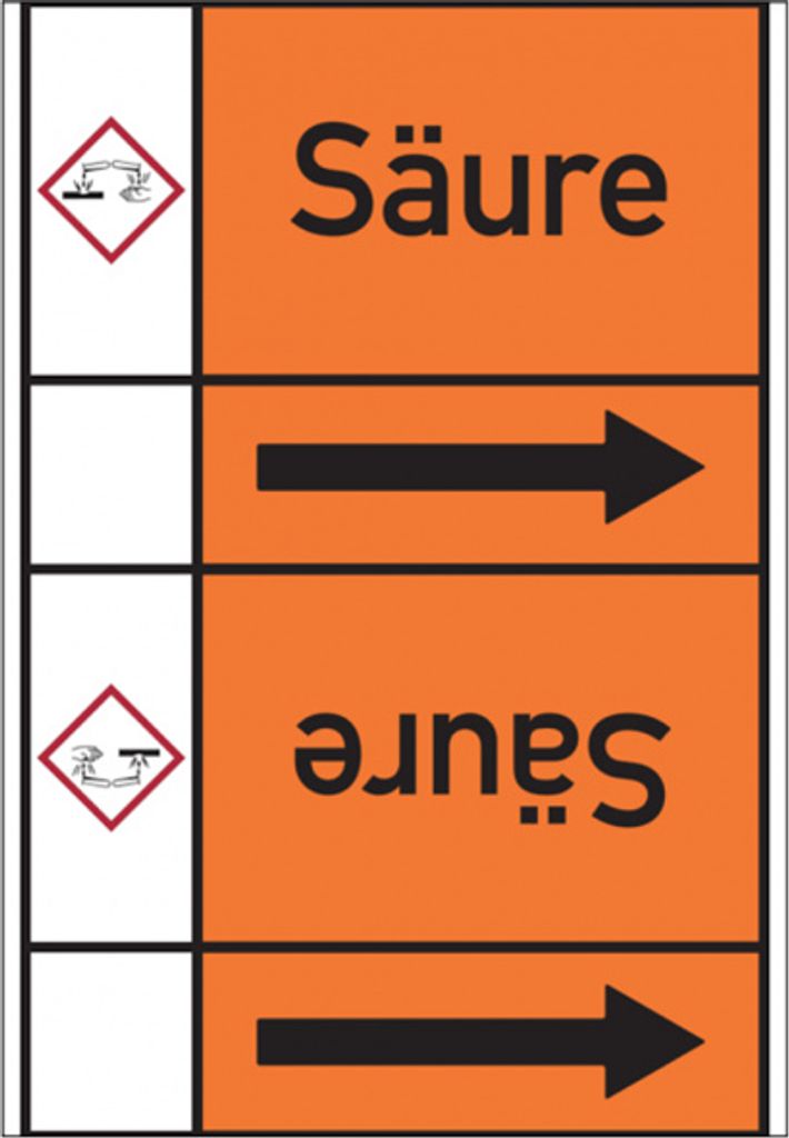 Dreifke Aufkleber Rohrleitungsband, Säure, Rolle = 33 m | 33000x105 mm, 33 m