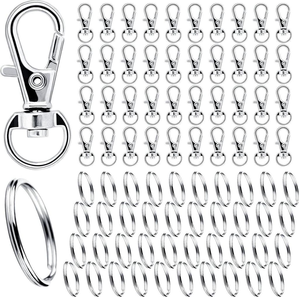 Moschettone portachiavi in acciaio inox 80pcs girevole Immagine del prodotto 