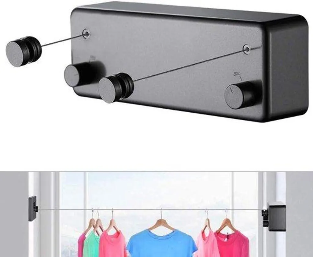 Corde à linge rétractable robuste pour intérieur et extérieur 15m - 2