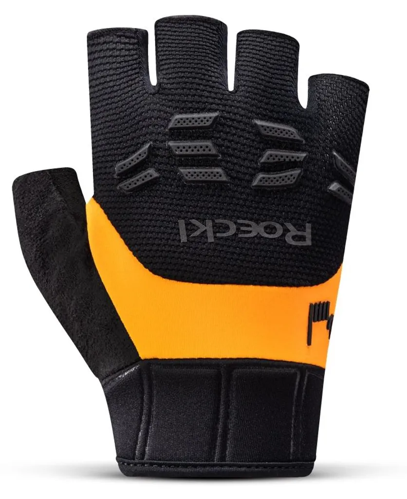 Gants de Vélo Courts Roeckl Iseler 2 Noir Orange Taille 9 pour Cycliste