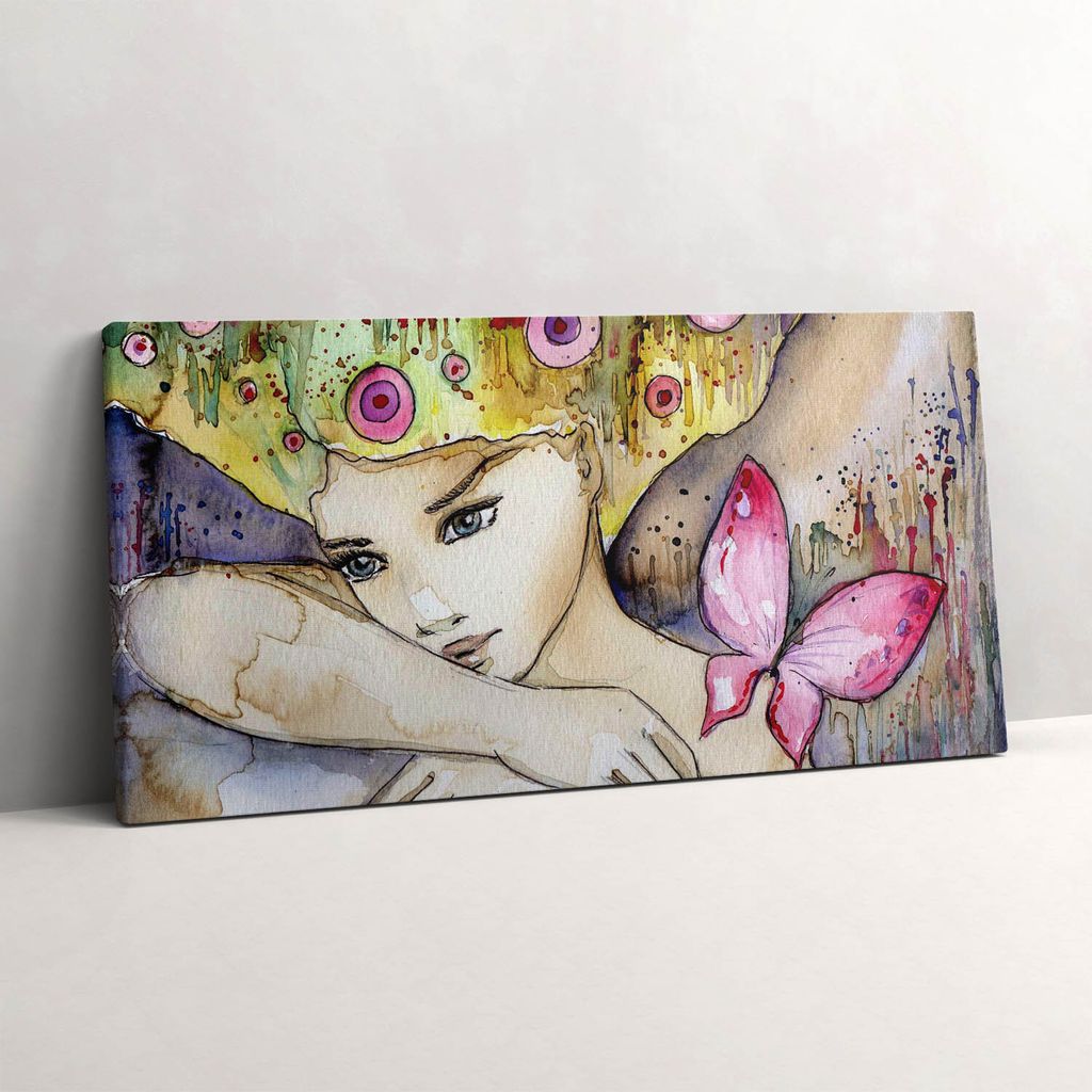 Frau mit gefärbtem Haar – Leinwandbild Wandbild – 120x60 cm – Leinwandbilder – Wandbilder – Schlafzimmer – Flur