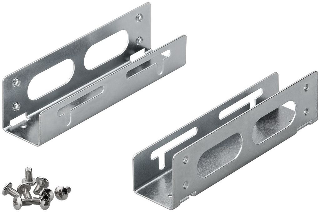 Goobay 3.5" HDD/SSD Einbaurahmen in 5.25" Schacht silber Produktbild 
