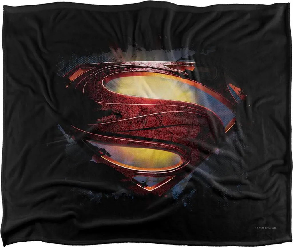 Superman Man Of Steel Grungy Couverture Soyeux TV23629 Noir Multicolore