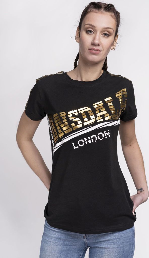 Frauen T-Shirt LANGRICK Black L Lonsdale