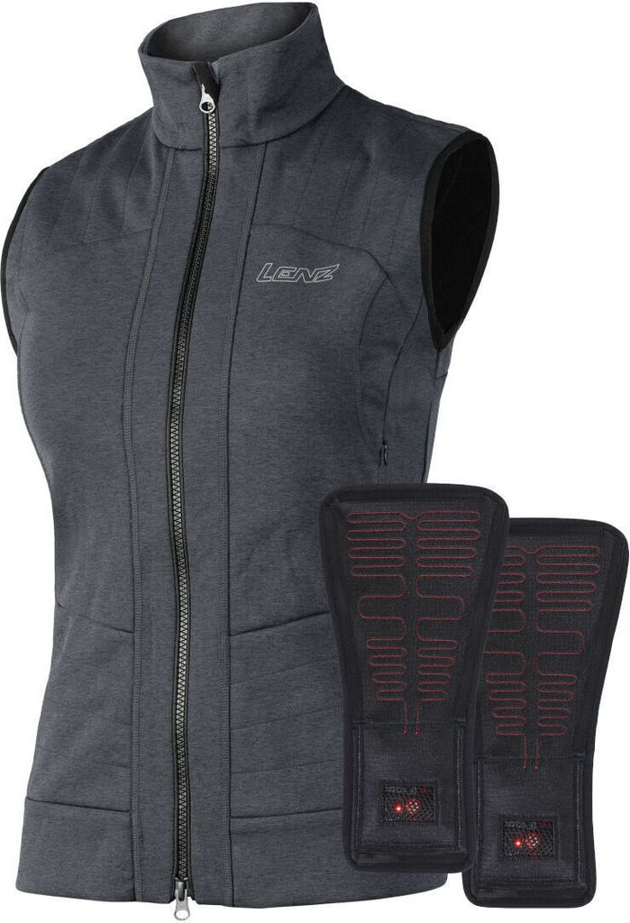 Lenz Heat Vest 2.0 Women beheizbare Weste Damen, grau/schwarz, XS