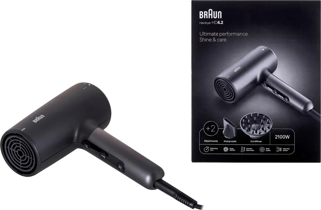 Sèche-cheveux Braun BRHD425E Satin Hair PowerPerfection performant