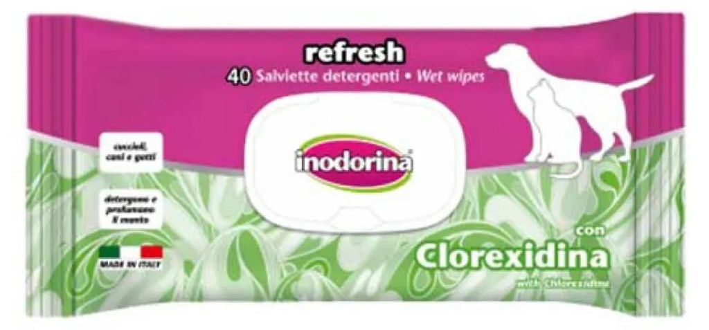 Inodorina Erfrischende Chlorhexidin 40u Haustier-tücher Produktbild 