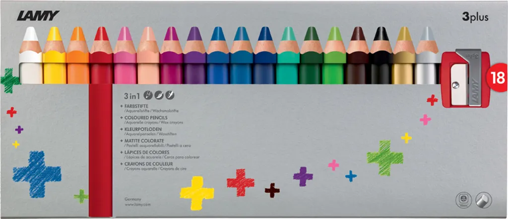 Matite LAMY 3plus 18 Colori: Il Miglior Set Creativo 3-in-1 per la Scuola - 1