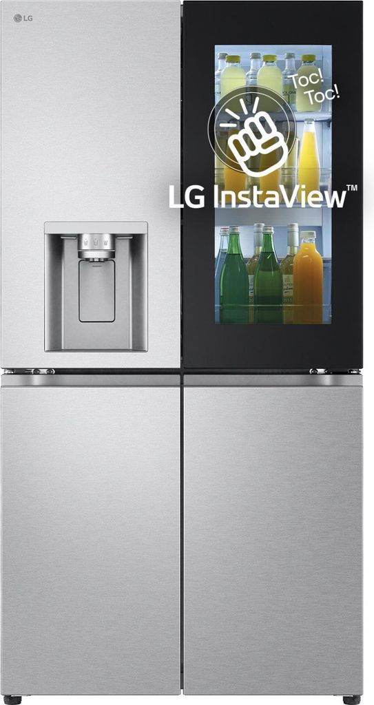 LG InstaView GMG960MBJE Side-by-Side Kühlkombination Freistehend 638 l E Silber
