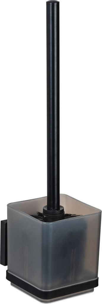 WENKO Vacuum-Loc WC-Garnitur Mod. Quadro Schwarz, Befestigen ohne Bohren