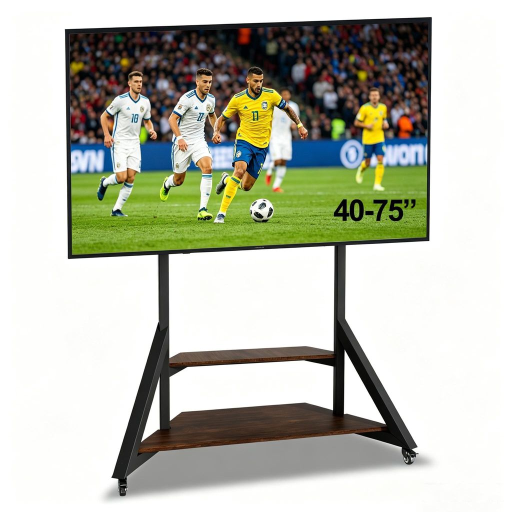 FATIVO TV Halterungen für 40"-75" Fernseher–TV Ständer mit AV-Ablagen, VESA 600x400mm, Max. 80kg