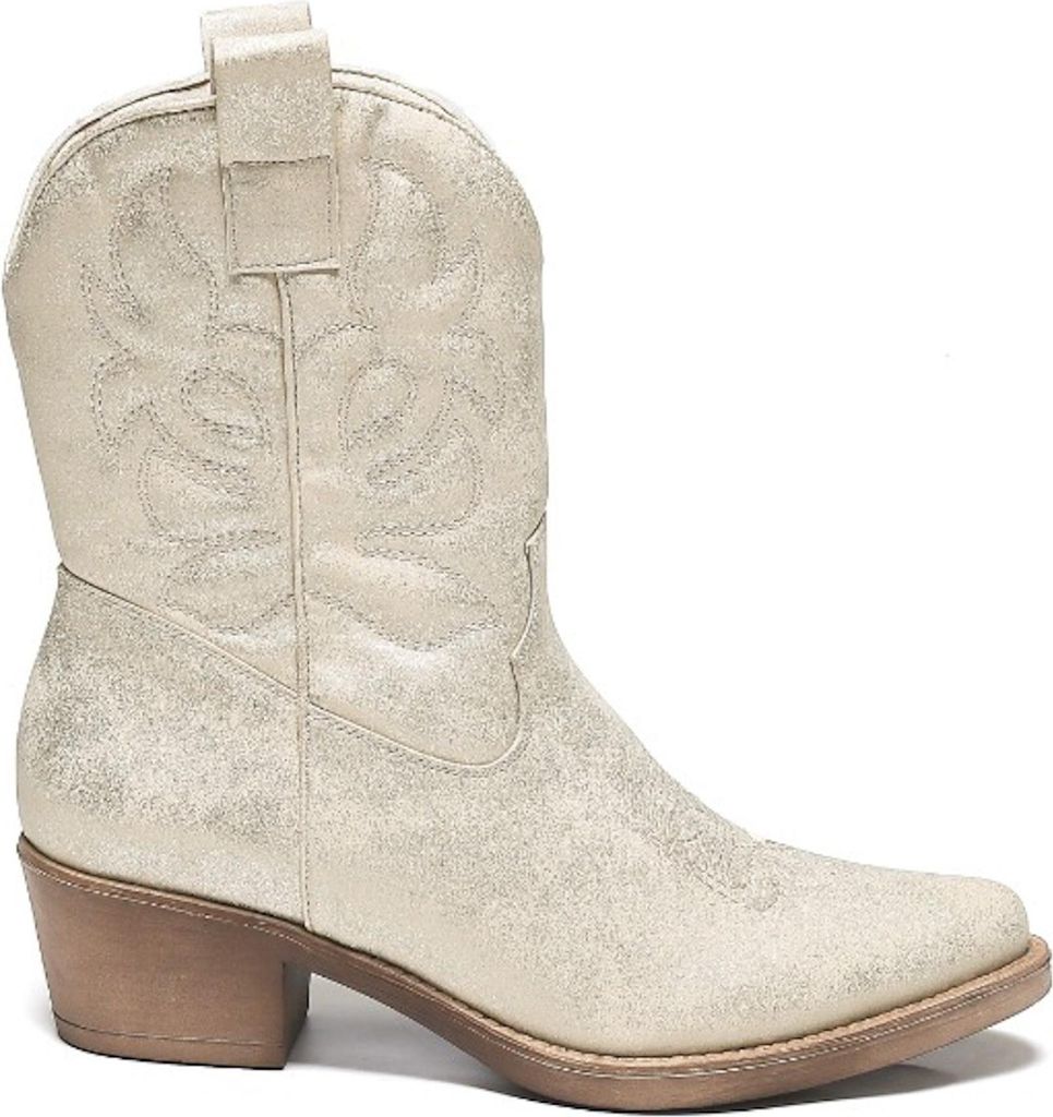 Korte Cowboylaarzen Goud Spray Stiksels Produktbild 