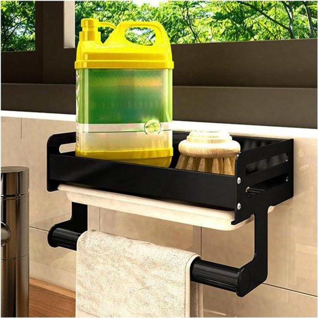 Küchen Spülmaschinentisch Organizer - Ordnungsschubladen mit Abnehmbarem Abwassercontainer & Handtuchhalter