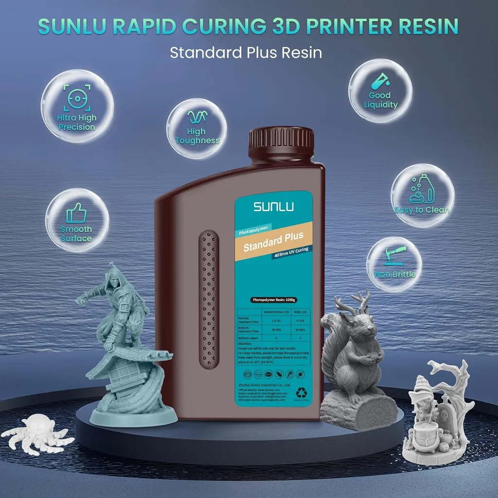 Résine impression 3D ABS Gris Clair haute précision PARTICULIER 1kg - 3