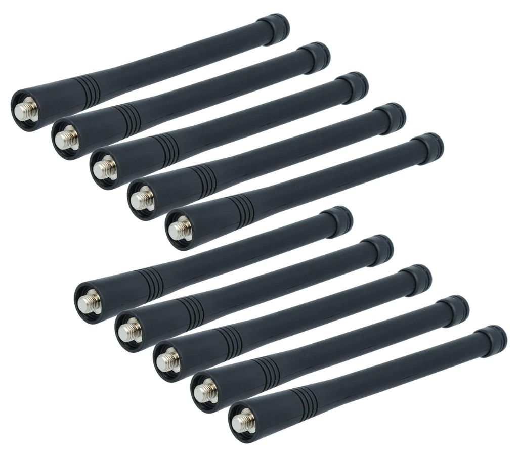 vhbw 10x Antenne kompatibel mit Motorola GP340, GP360, GP3688, GP344, GP360-11b, GP388, GP640, GP380, GP338 Plus, GP600 Funkgerät - 15,1 cm Schwarz