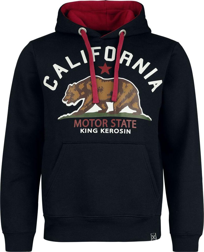 King Kerosin Hoodie - California Motor State Schwarz 3XL