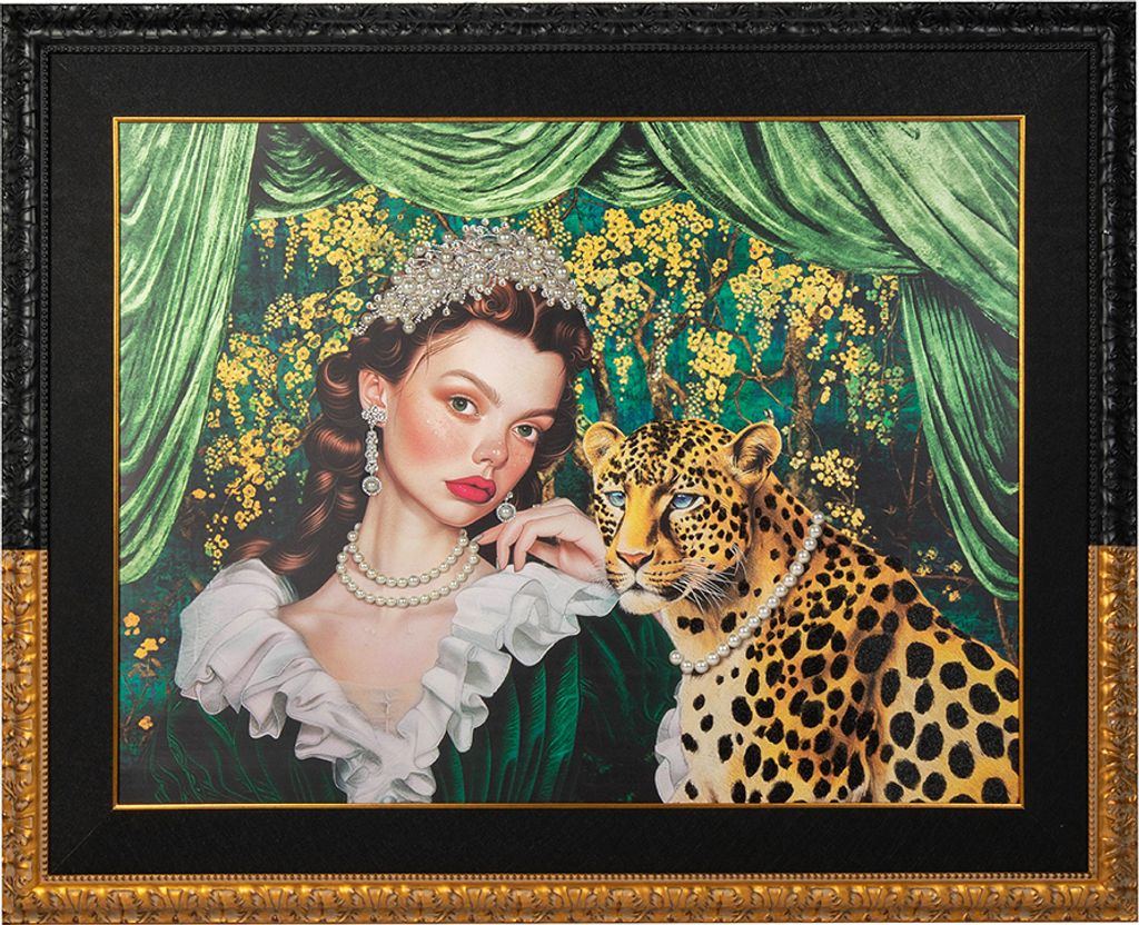 Bild PEARLS LEOPARD 150x120 cm