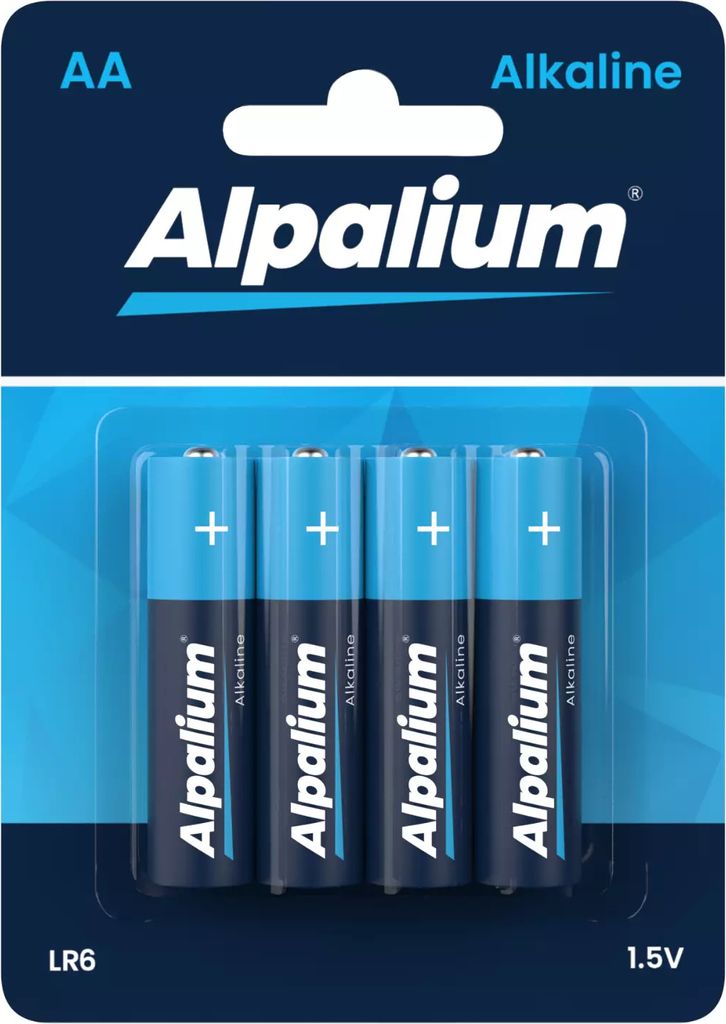 Alpalium Batterien, AA 4er Pack, Markenqualität, LR6, Alkaline, 1,5V