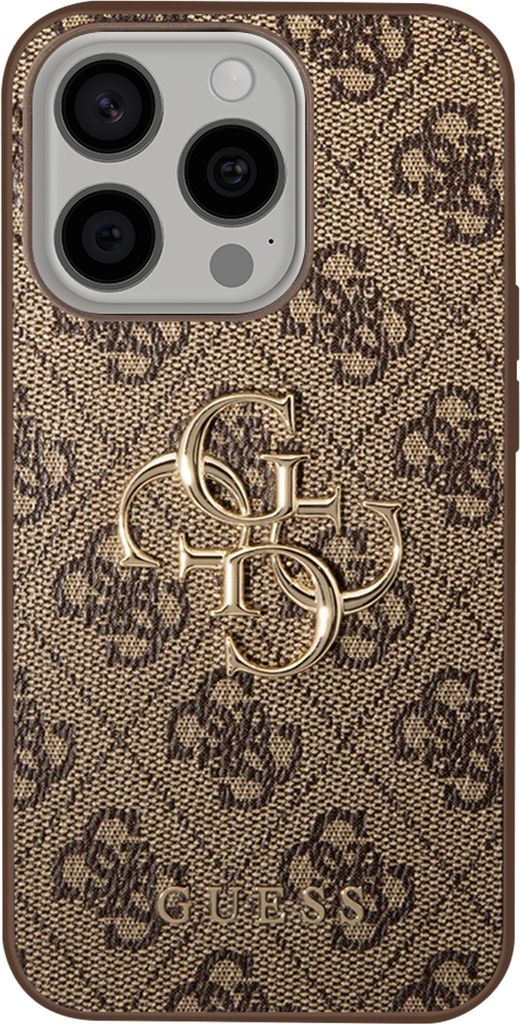 Guess 4G Big Metal Logo - iPhone 15 Pro Case (brown) Produktbild