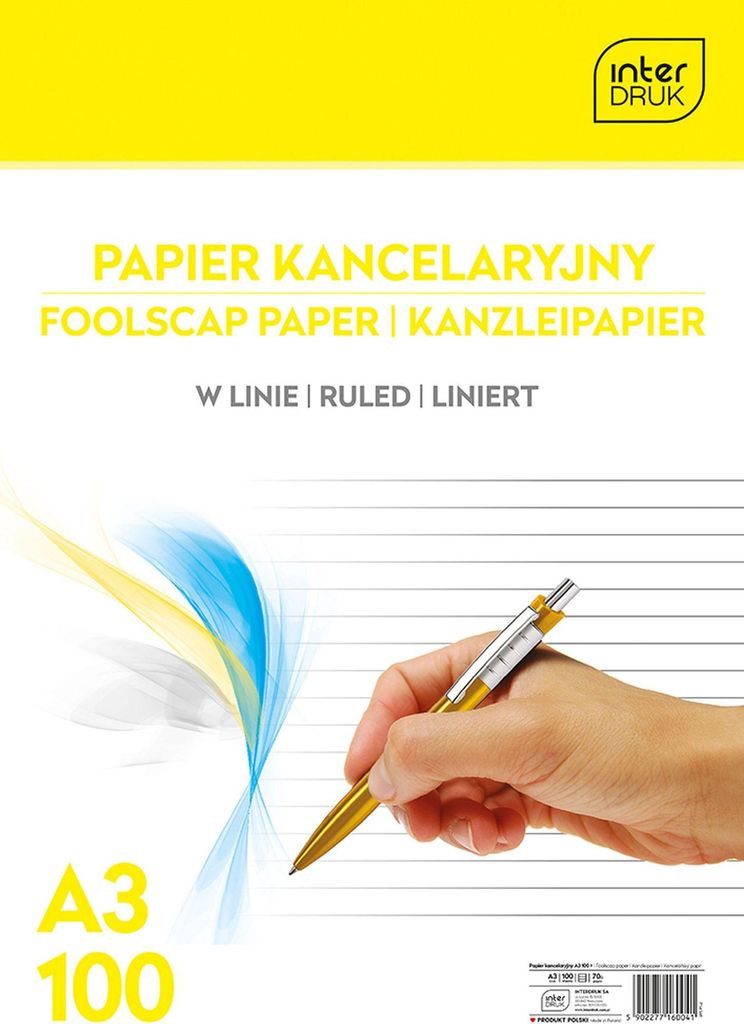 Interdruk Kanzleipapier A3 liniert 100 Blatt 70g/m² zum Handschreiben