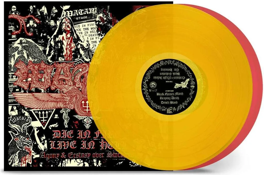 Watain Live In Hell Vinyle Couleur Transparent Jaune Rouge Double Effet