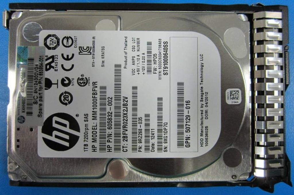 HP 1TB dual-port SAS HDD 7200Rpm (653954-001)