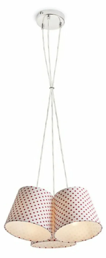Suspension Nancy III design rouge et blanc E14 3x11W éclairage intérieur
