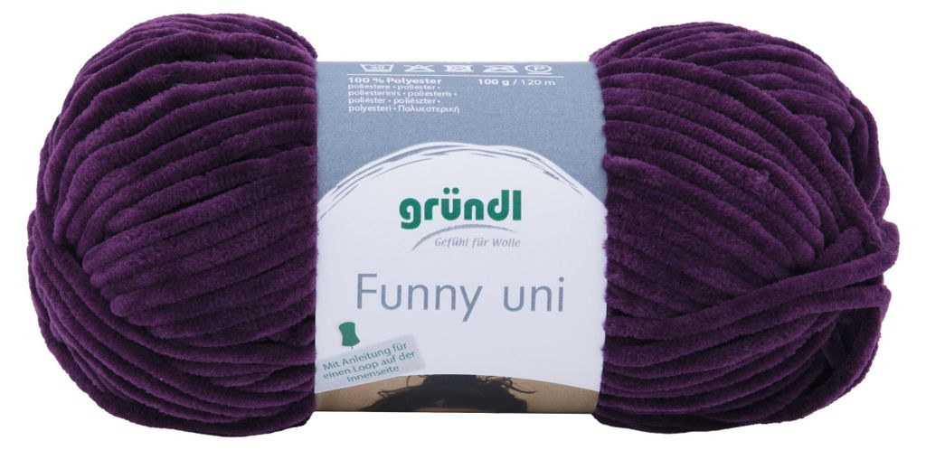 Fil chenille Gründl Funny uni,100g/120m,laine de bébé,100% Image du produit 