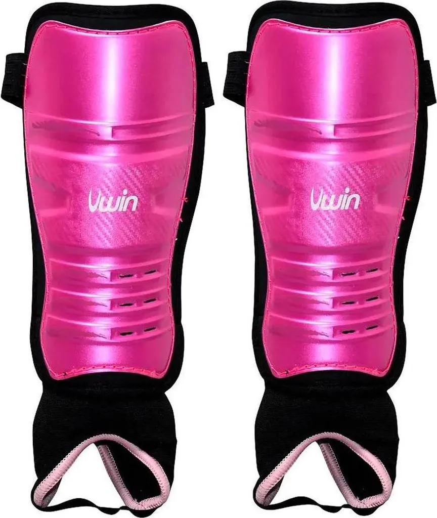 Protège-tibias Uwin Hockey rose violet noir taille S pour jeunes enfants