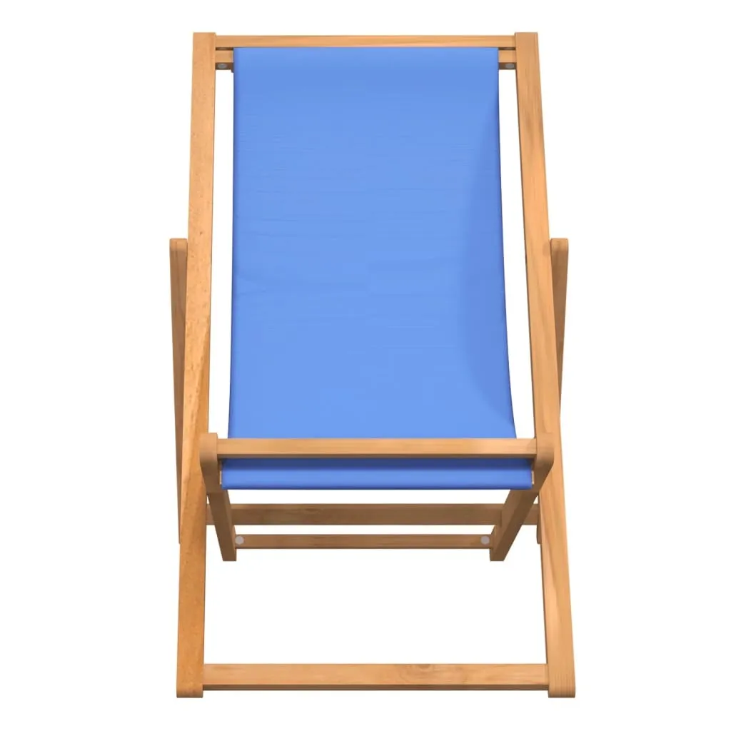 Sedia Sdraio Mare e Giardino Teak 56x105x96 Blu | Robusta e Pieghevole - 3