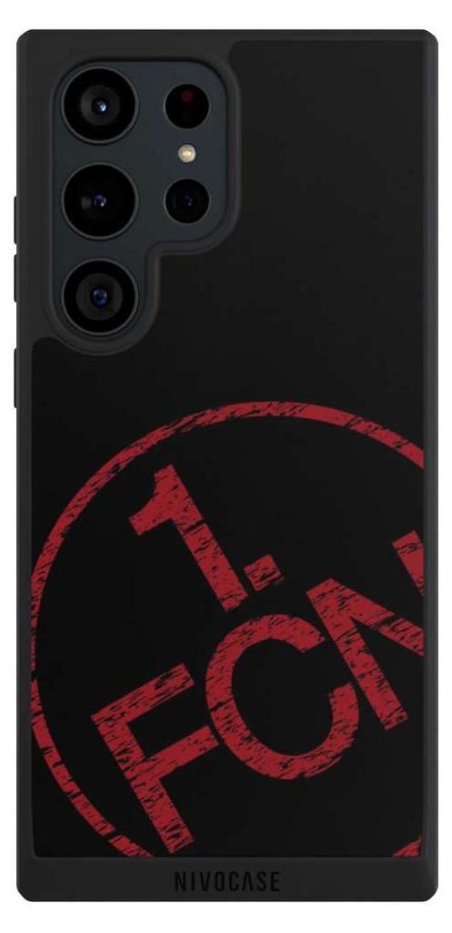 NIVOCASE Handyhülle für Samsung Galaxy S23 Ultra Hülle NIVOpure Case Schwarz 1. FCN Fanartikel Textur
