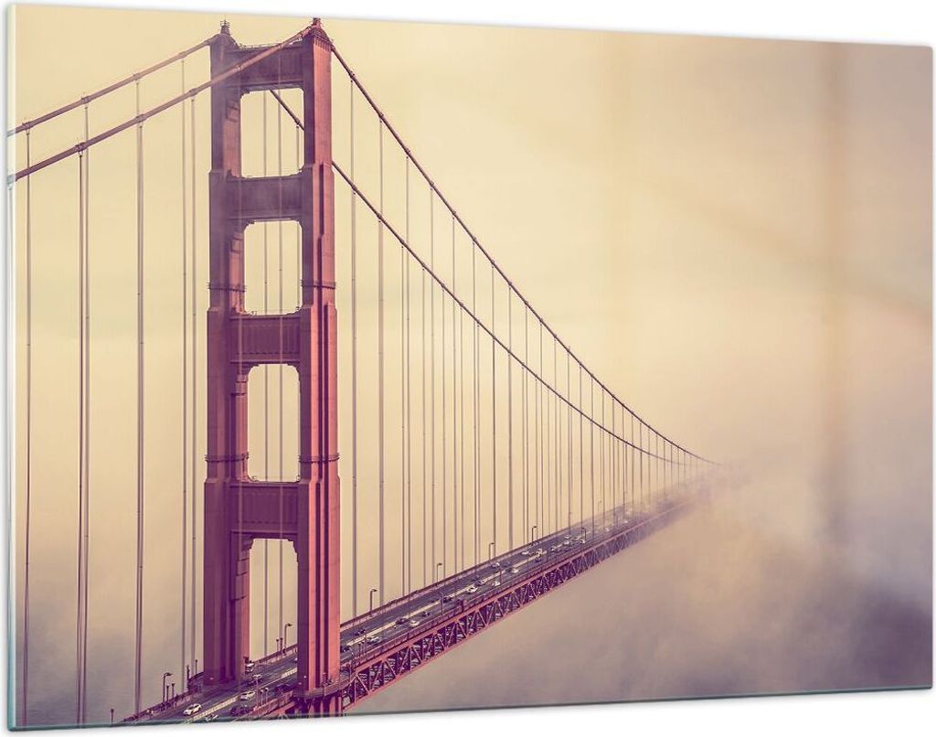 Bilder auf glas - Brücke Autobahn Infrastruktur - 120x80cm - Glasbilder - Wandbilder - Kunstdruck - zum Aufhängen bereit - Wanddekoration aus Gla...