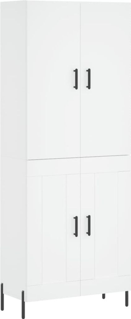 Highboard Weiß 69,5x34x180 cm Holzwerkstoff
