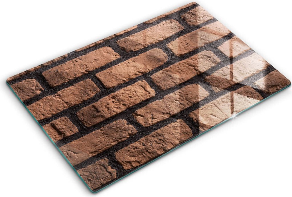 Abdeckung Glas - Küchenabdeckung - 80x52 cm - Abdeckplatte -Ziegelwand