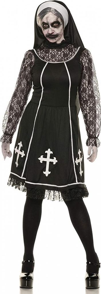 Teuflische Nonne Mary Damen Kostüm für Halloween Größe: S