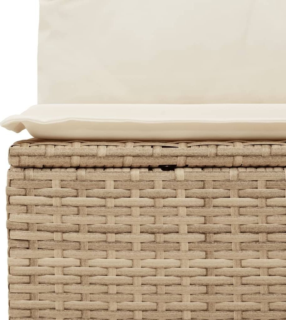 vidaXL Gartensofa mit Kissen 3-Sitzer Beige Poly Rattan Produktbild 4