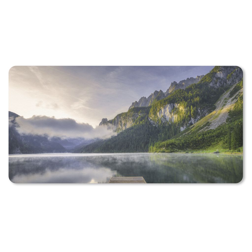 MuchoWow Mauspad Mousepad Sonnenaufgang über der ruhigen Landschaft in Österreich 60x30 cm - Mousepads - Maus Mat - Pad - Mausunterlage - Nachh...