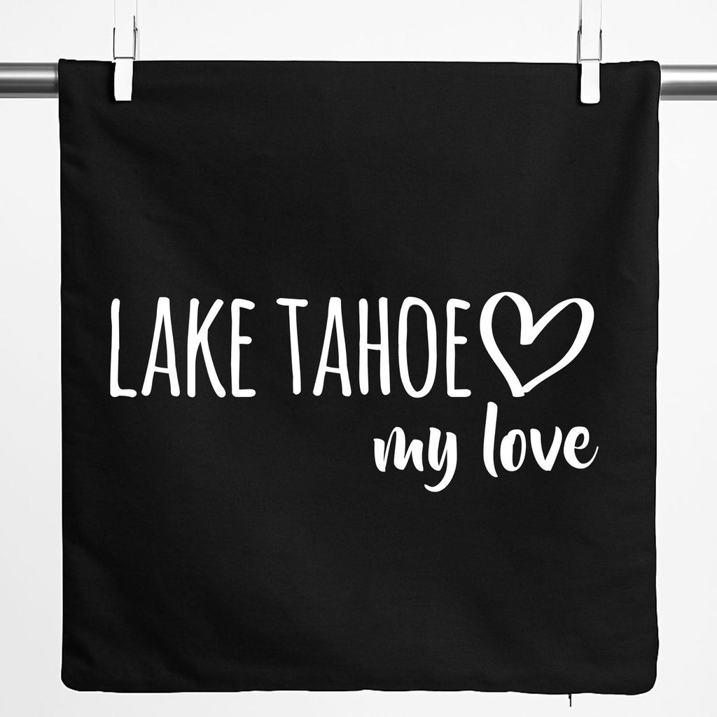 Huuraa Kissenbezug Lake Tahoe my love 40x40cm Black Baumwolle Dekokissenbezug Geschenkidee