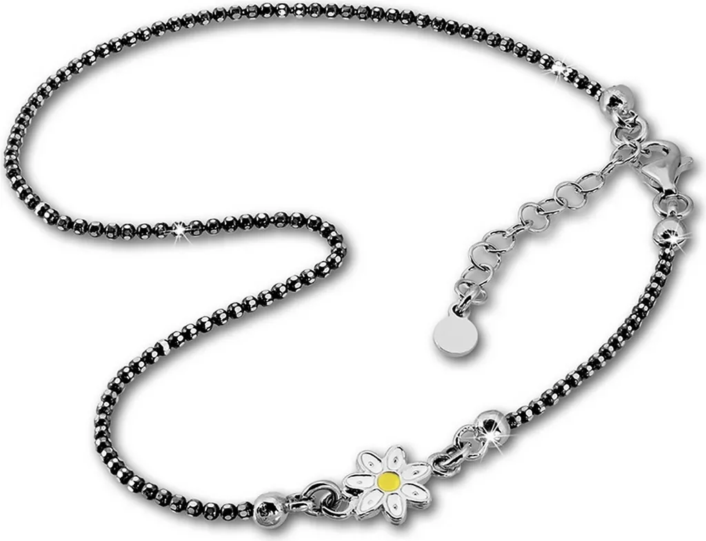Bracelet de cheville femme argent 27cm élégant et durable motif fleur