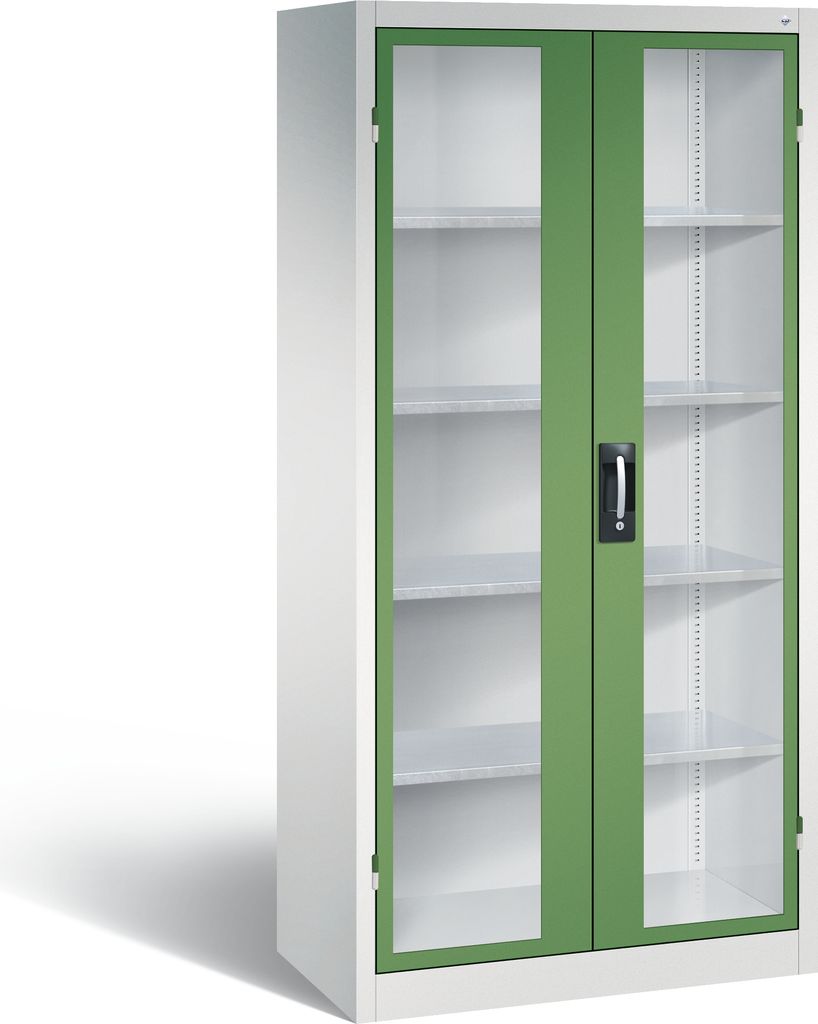 C+P Flügeltürenschrank Acurado, H1950xB930xT500mm, 7035/6011