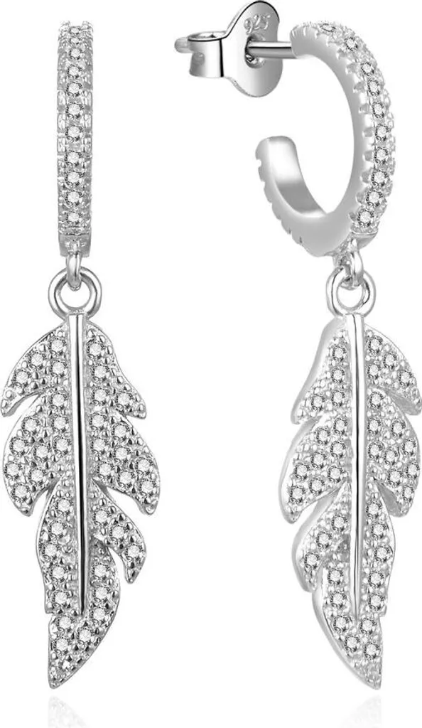 Boucles d'oreilles en argent décent Feuilles E0002947 pour femme